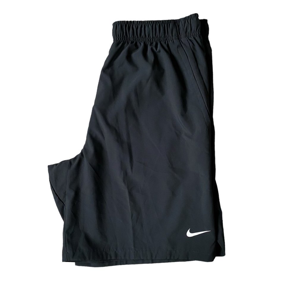 Nike Dri-Fit men's large black pull-on athletic shorts elastic drawstring waist - Picture 8 of 9